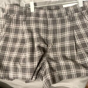 Plaid blue / grayish high rise shorts from American eagle